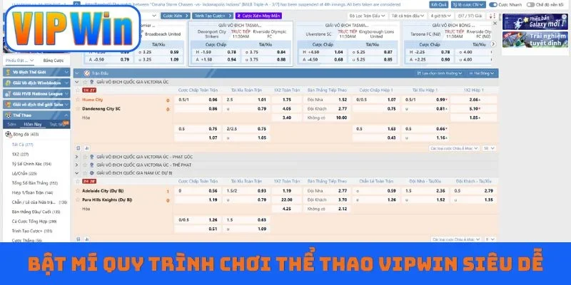 Bật mí quy trình chơi thể thao VIPWIN siêu dễ