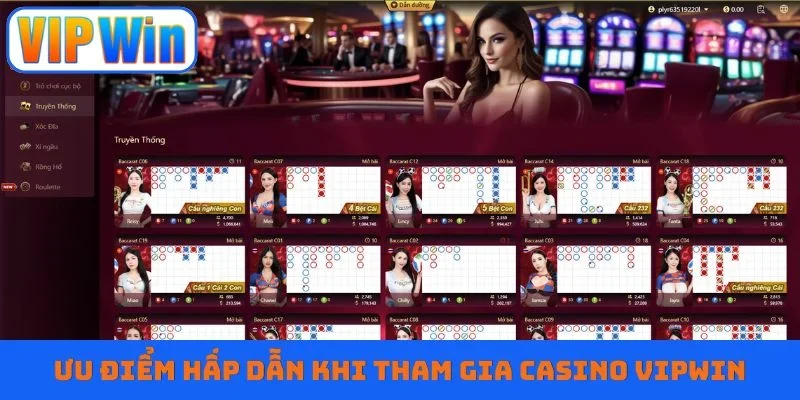 Ưu điểm hấp dẫn khi tham gia casino VIPWIN